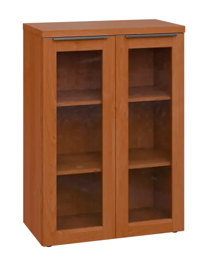 SIN 3 - 8S kancelářská skříň, 2-dveřová/prosklená, 1120x800x400, olše jantar